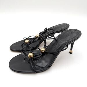 Steve Madden Ramos Strappy Sandals Open Toe Women's Black Size US7M EU37.5